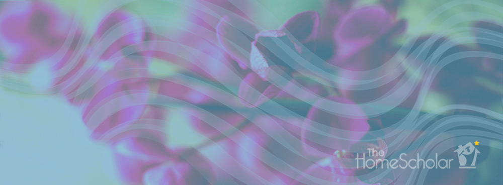 Cover image with a soft purple floral background and wavy translucent lines, featuring The HomeScholar logo at the bottom
